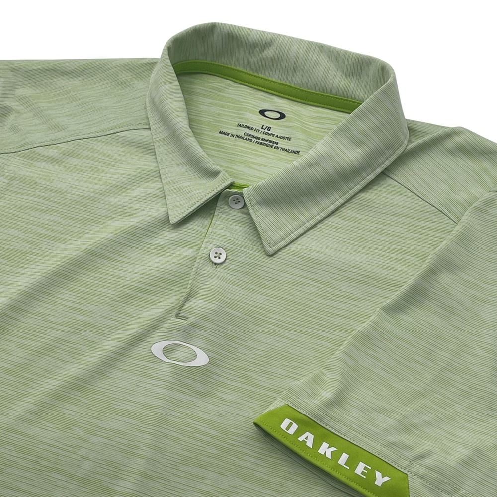 Oakley Golf Polo Shirt Mens Large L Light Green Performance Athletic Fit Stretch